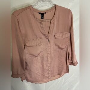 Pink Forever 21 Button Up Shirt